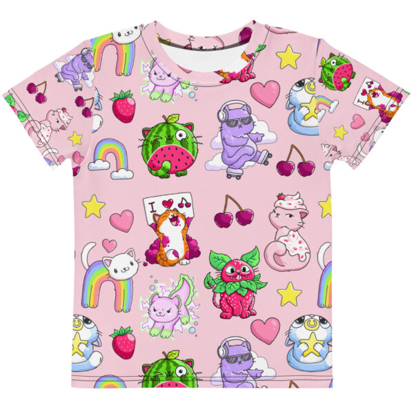 Cute Cats Pattern Kids crew neck t-shirt
