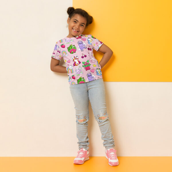 Cute Cats Pattern Kids crew neck t-shirt