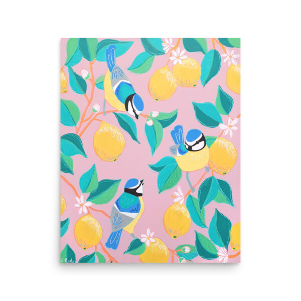 Birds and Lemons Poster Print