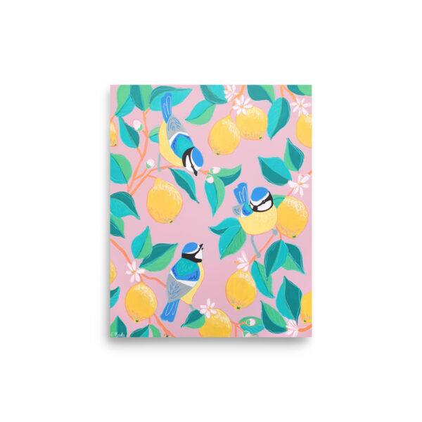 Birds and Lemons Poster Print