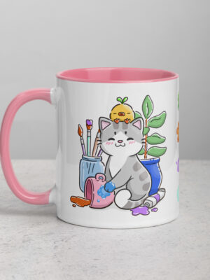 white-ceramic-mug-with-color-inside-pink-11-oz-left-69202e4e0a8fa.jpg Penelope & Pumpkin Mug with Colour Inside