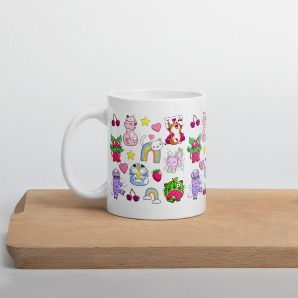 Cute Cats Pattern White glossy mug