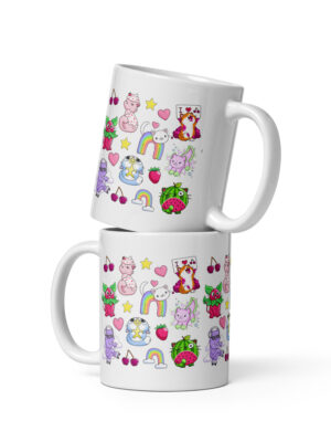 white-glossy-mug-white-11-oz-front-view-691dc4c6a222b.jpg Cute Cats Pattern White glossy mug
