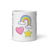 Cute Cats Rainbows Phoebe White glossy mug