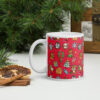 Festive White & Red glossy mug
