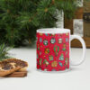 Festive White & Red glossy mug