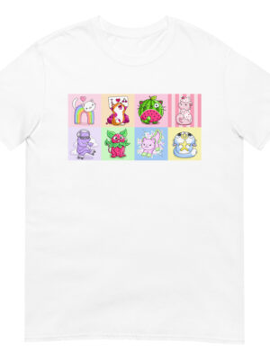 unisex-basic-softstyle-t-shirt-white-front-694ba3a881574.jpg Cute Cats Checker Short-Sleeve Unisex T-Shirt