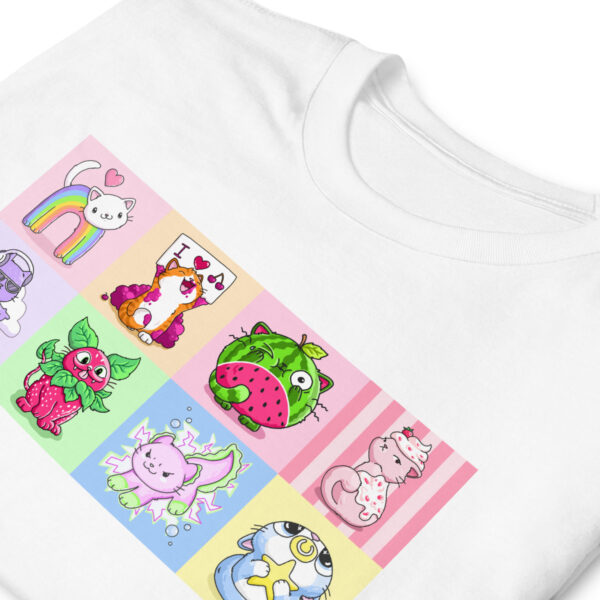 unisex-basic-softstyle-t-shirt-white-zoomed-in-694ba3a87f7f0.jpg Cute Cats Checker Short-Sleeve Unisex T-Shirt