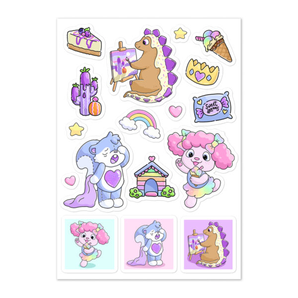 kiss-cut-sticker-sheet-white-front-6978b9751707f.jpg Joy, Pablo & Sweet Dreams Sandy Sticker sheet