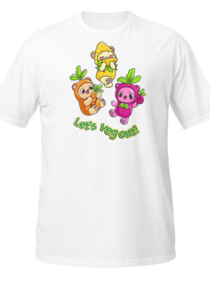 Candy-Pop "Let's Veg Out!" Slogan Short-Sleeve Unisex T-Shirt