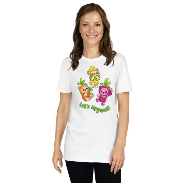 Candy-Pop "Let's Veg Out!" Slogan Short-Sleeve Unisex T-Shirt