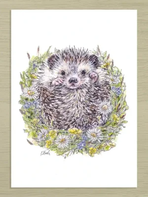 Floral Hedgehog Art Print