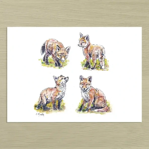 Fox cubs Fox Cubs Art Print