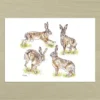 Hopping hares Hopping Hares Art Print