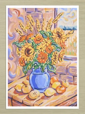 Golden Sunflowers Art Print