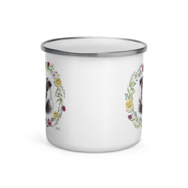 Floral Badger Enamel Mug
