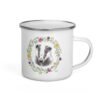 Floral Badger Enamel Mug