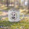 Floral Badger Enamel Mug