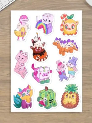 Sticker Collection: Fruits & Pixels