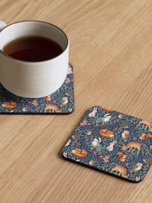 Forest Animals Cork-back coaster