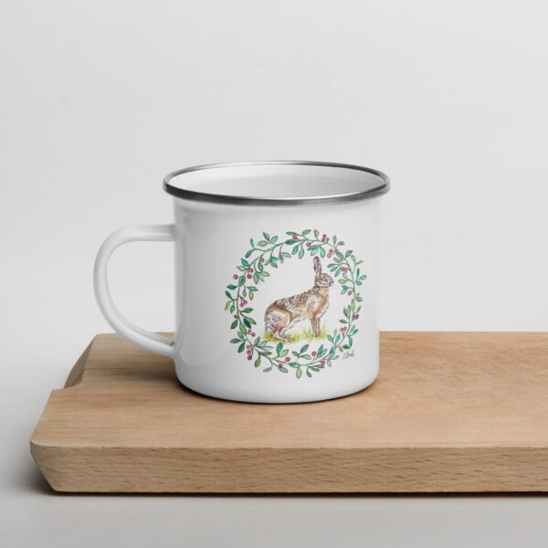 Floral Hare Enamel Mug