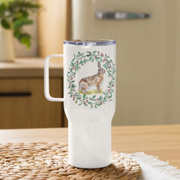 Floral Hare Travel Mug