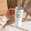 Floral Hare Travel Mug