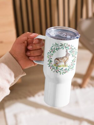 Floral Hare Travel Mug