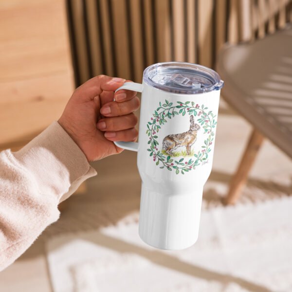 Floral Hare Travel Mug