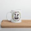 Floral Badger White Glossy Mug
